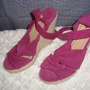 Colin Stuart Open Toe Wrap Ankle Strap Wedges Sandals sz.5